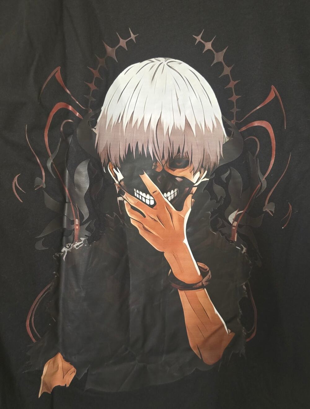 Tokyo Ghoul Ken Kaneki T Shirt 3XL Black Rose Anime XXXL NWOT NEW